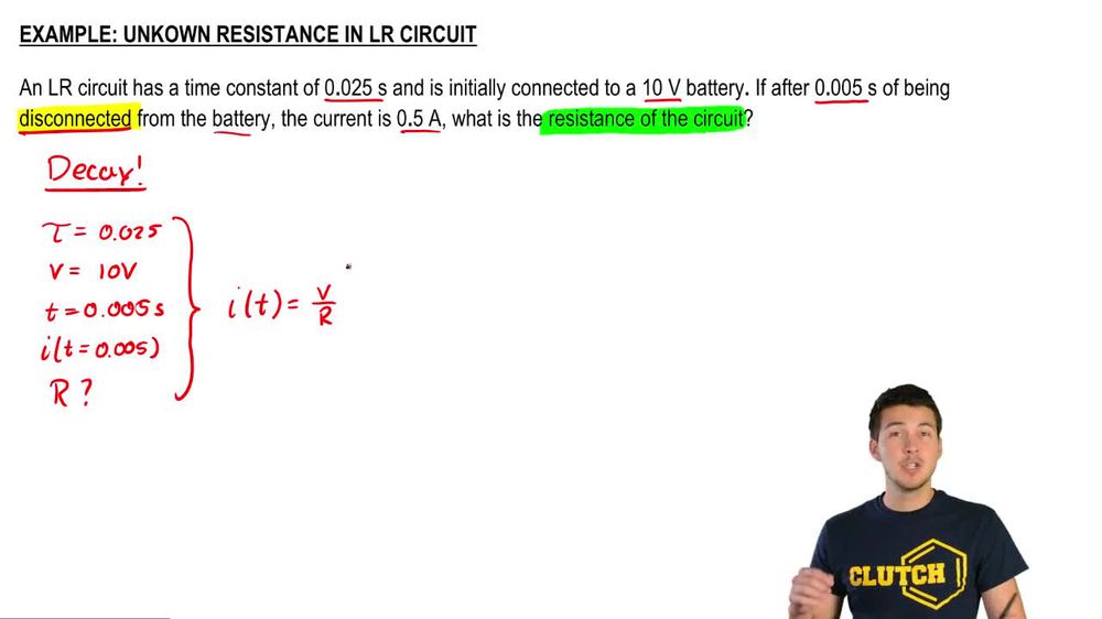 Unknown Resistance in an LR Circuit