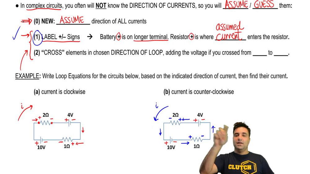 Direction of Current in Loop Equations