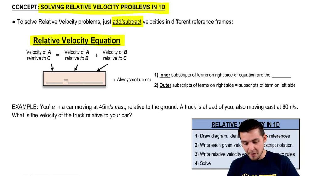 Solving Relative Velocity Problems in 1D