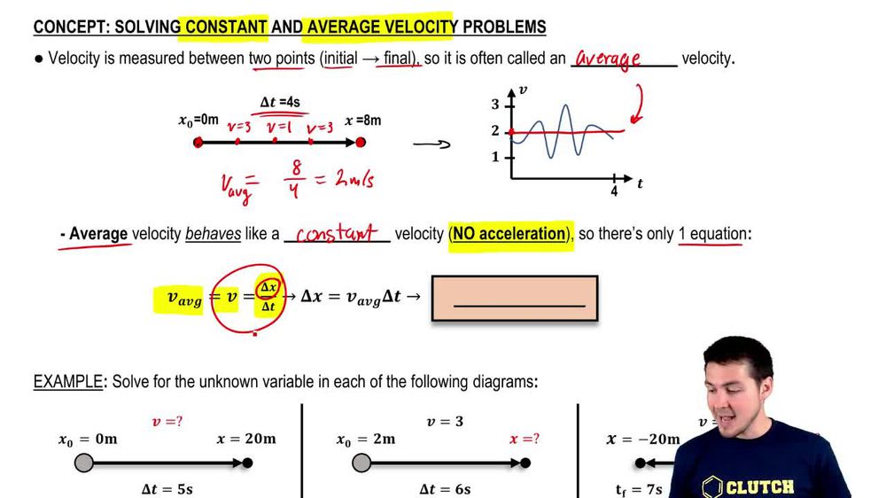 Solving Constant and Average Velocity Problems