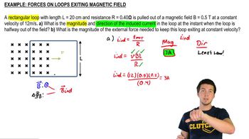 Forces on Loops Exiting Magnetic Fields