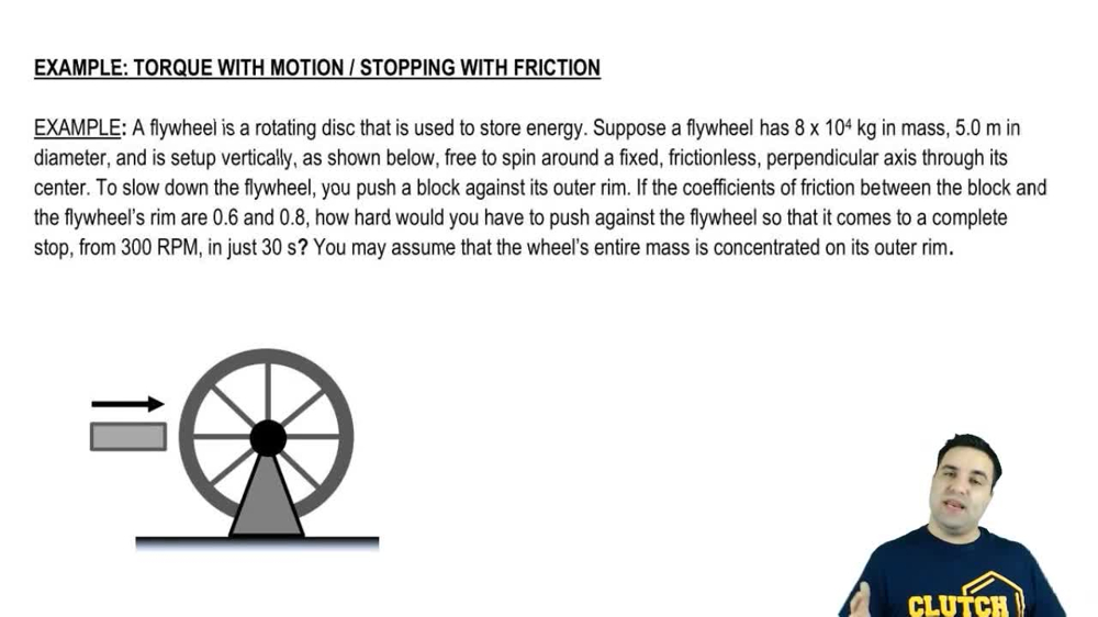 Stopping flywheel with friction