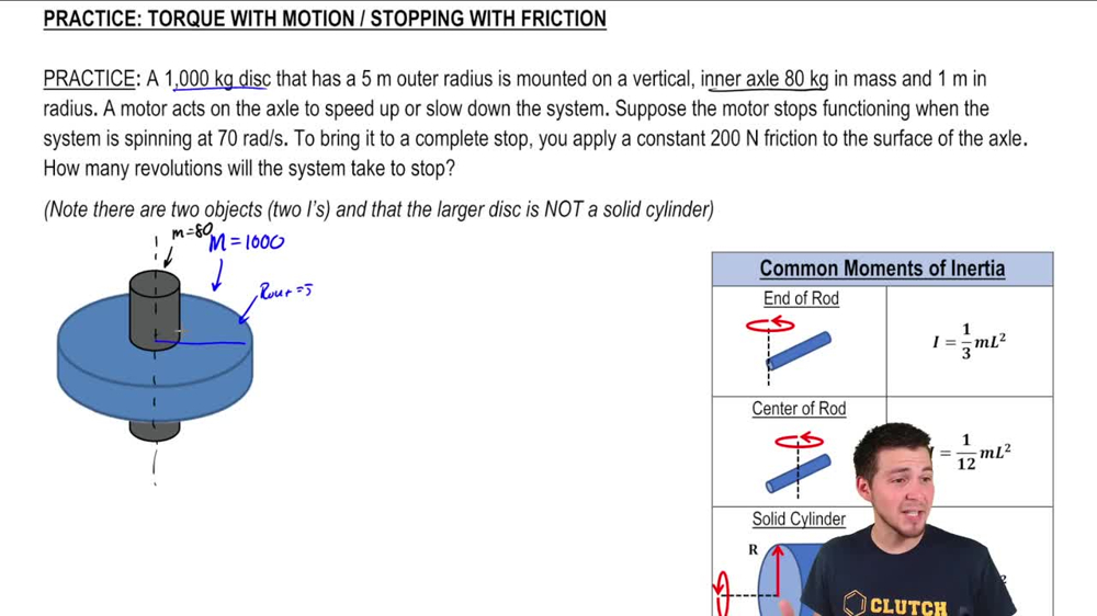 Torque with Kinematic Equations Practice 5