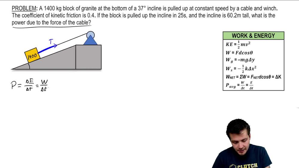 Power of a Winch on an Incline