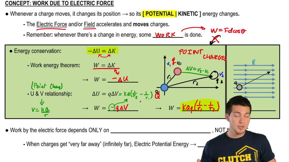 Work due to Electric Force