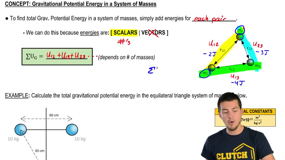 Gravitational Potential Energy for Systems of Masses