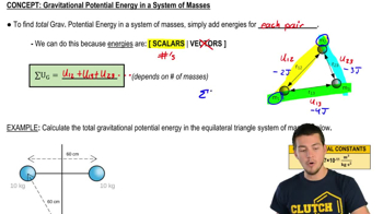 Gravitational Potential Energy for Systems of Masses