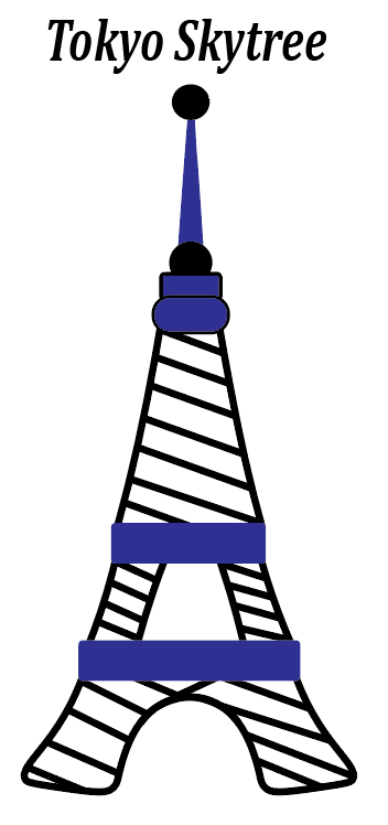 Illustration of the Tokyo Skytree, used to explain linear thermal expansion in physics.