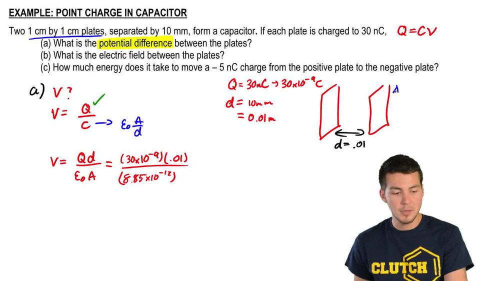 Point Charge Inside Capacitor