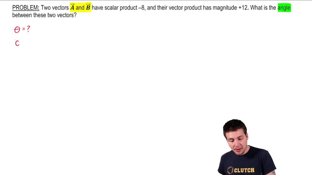 Finding Angle Using Scalar & Vector Products