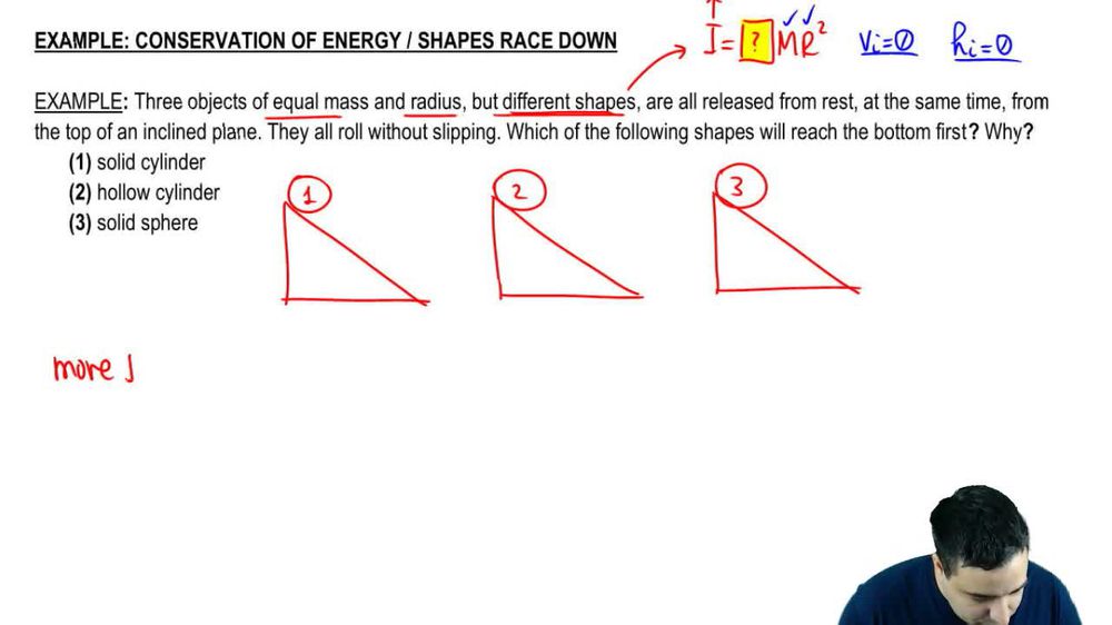 Which shape reaches bottom first?