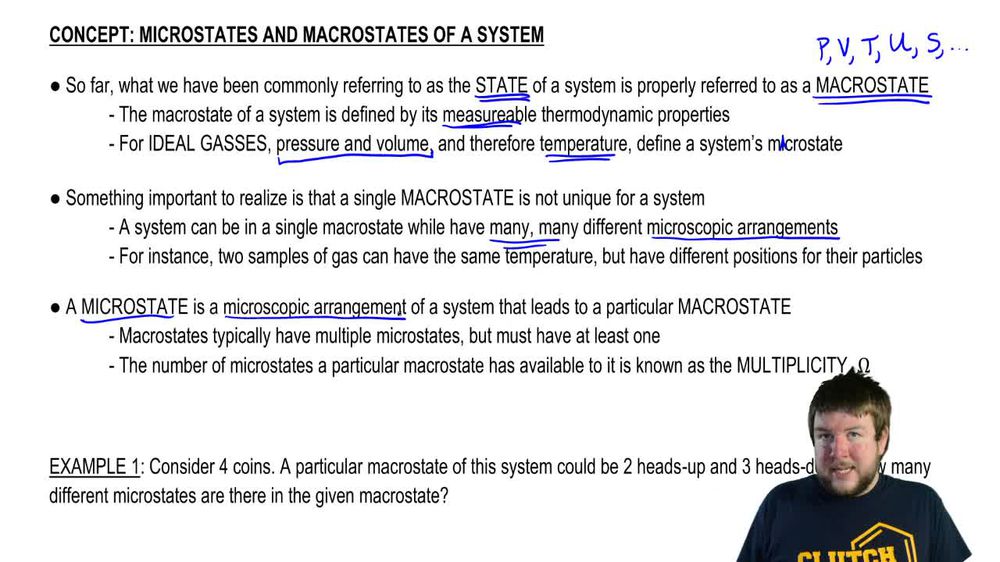 Microstates and Macrostates of a System