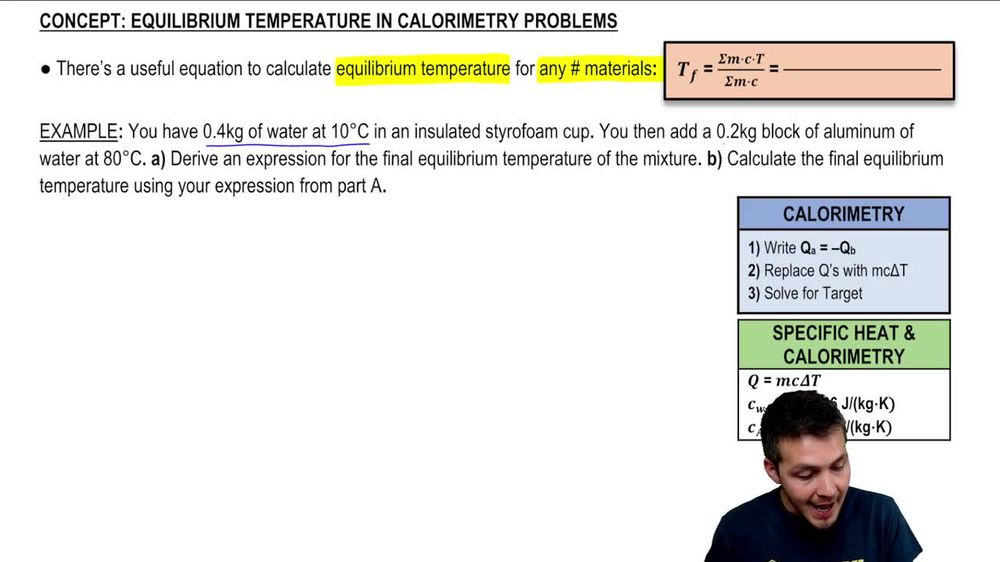 Equilibrium Temperature Equation in Calorimetry Problems