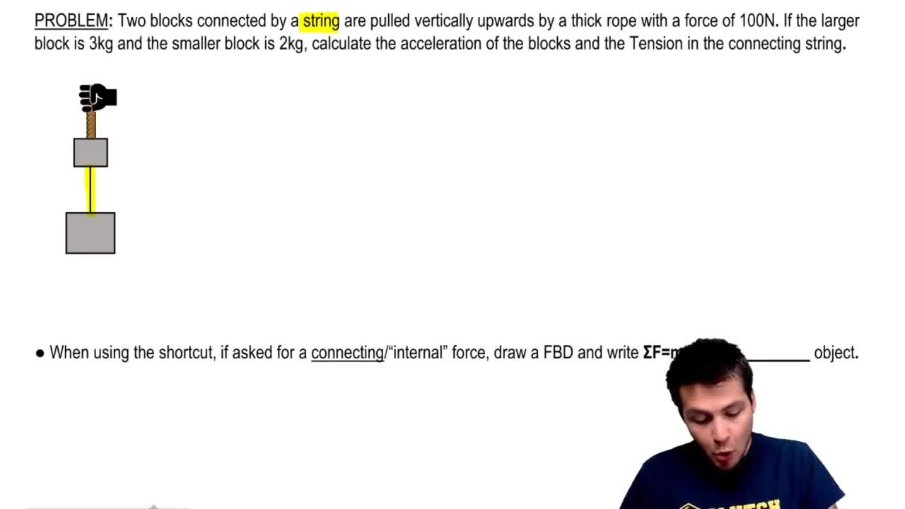 Pulling Two Connected Blocks Upward