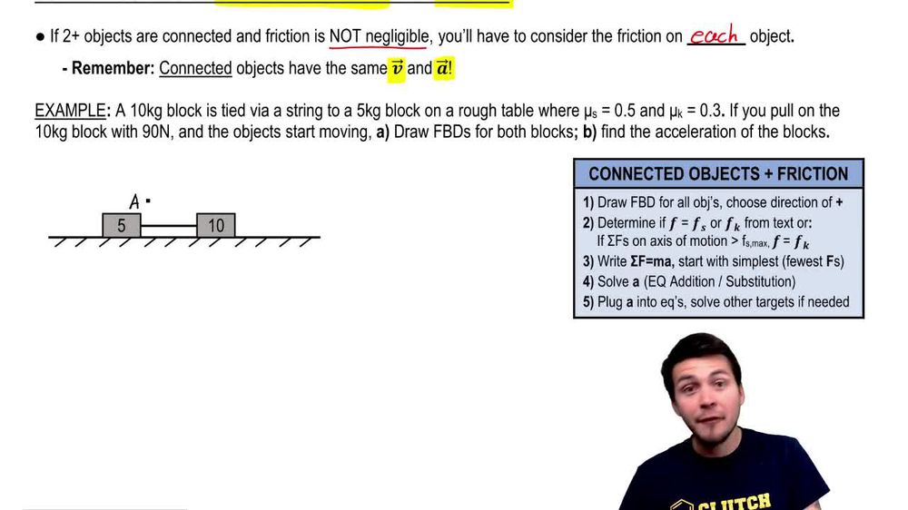 Connected Objects With Friction