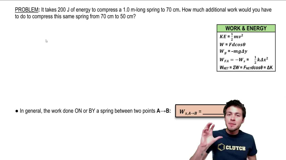Additional Work to Compress Spring