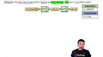 Calculating number of water molecules in a bottle