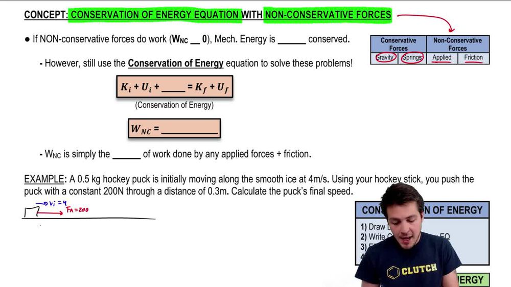Energy Conservation with Non-Conservative Forces
