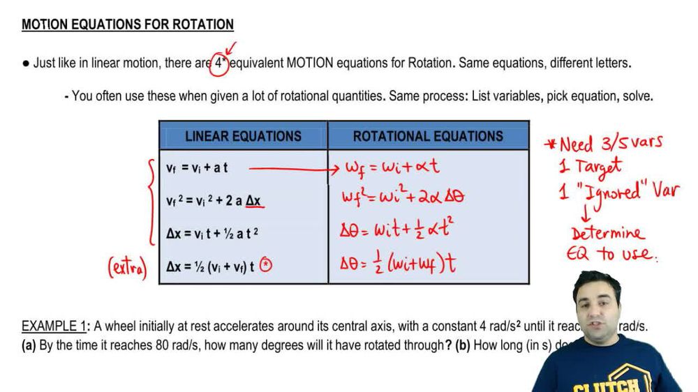 Equations of Rotational Motion