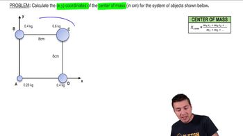 Coordinates of Center of Mass of 4 objects