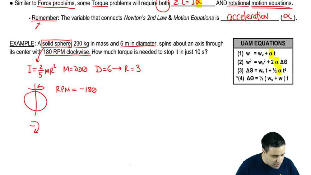Torque with Kinematic Equations