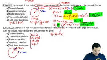Accelerations of boy on carousel