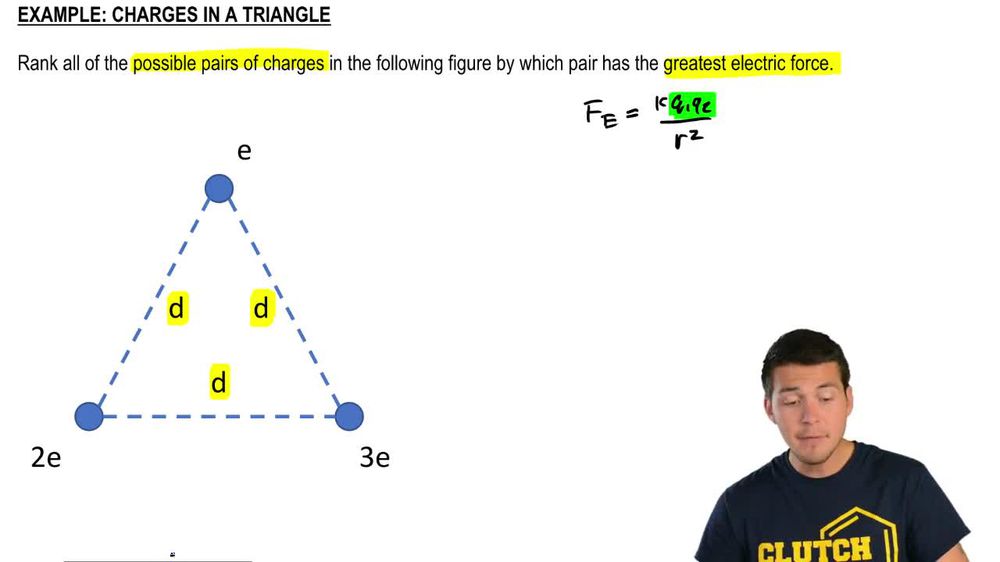 Charges In A Triangle (Rank Force Pairs)