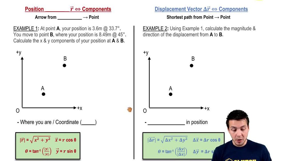 Position and Displacement in 2D