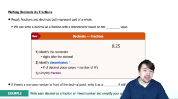 Decimals As Fractions