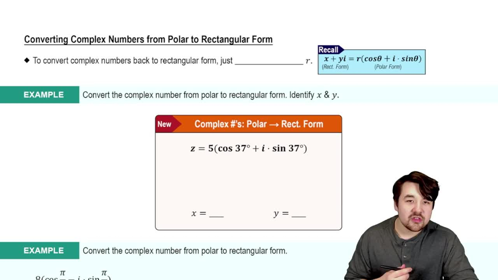 Converting Complex Numbers from Polar to Rectangular Form