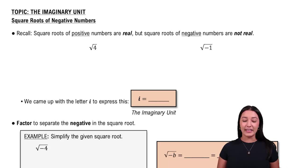 Square Roots of Negative Numbers