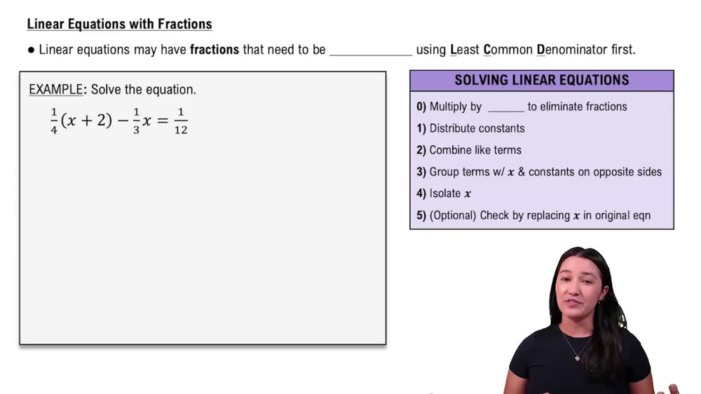Solving Linear Equations with Fractions