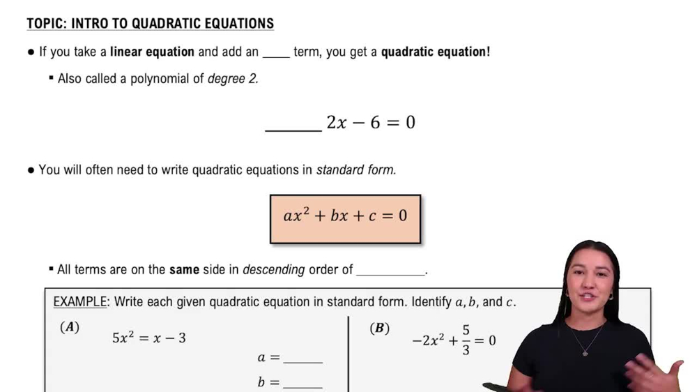 Introduction to Quadratic Equations