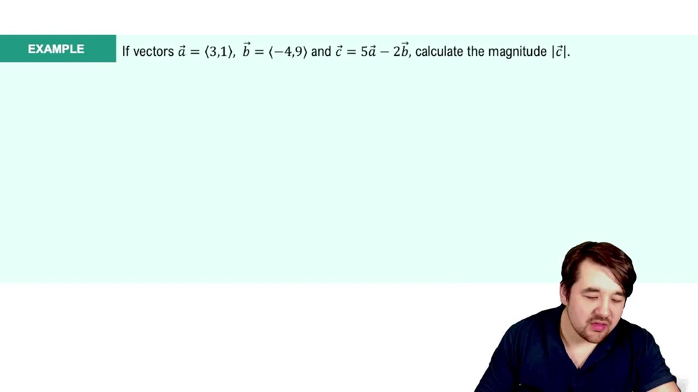 Algebraic Operations on Vectors Example 1