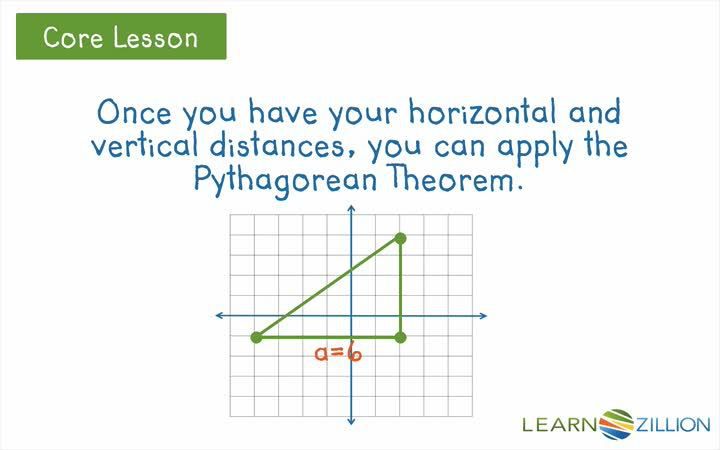 Find the distance between points using the distance formula