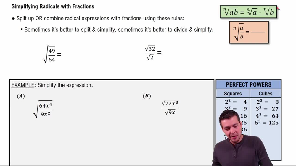 Radical Expressions with Fractions