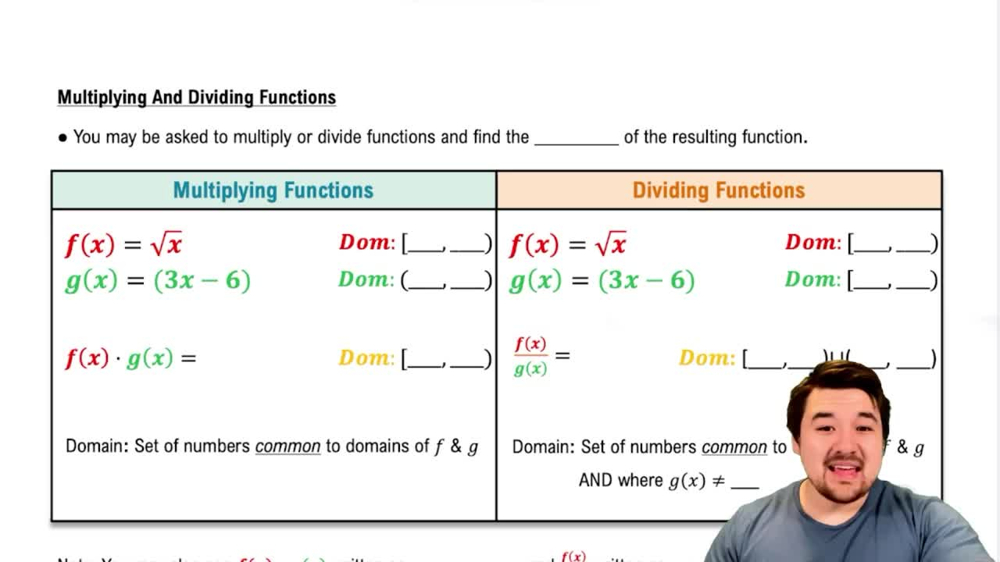Multiplying & Dividing Functions