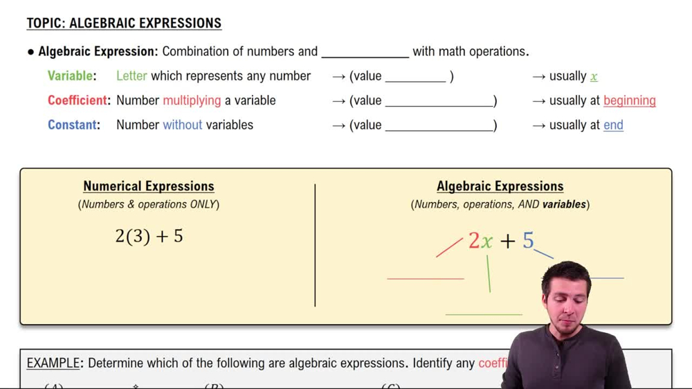 Introduction to Algebraic Expressions