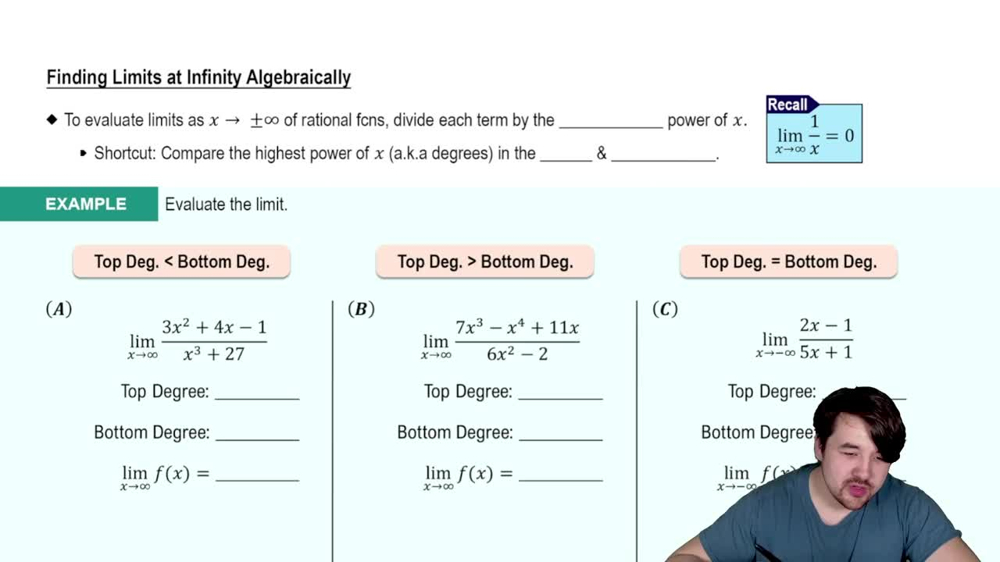 Finding Limits at Infinity Algebraically