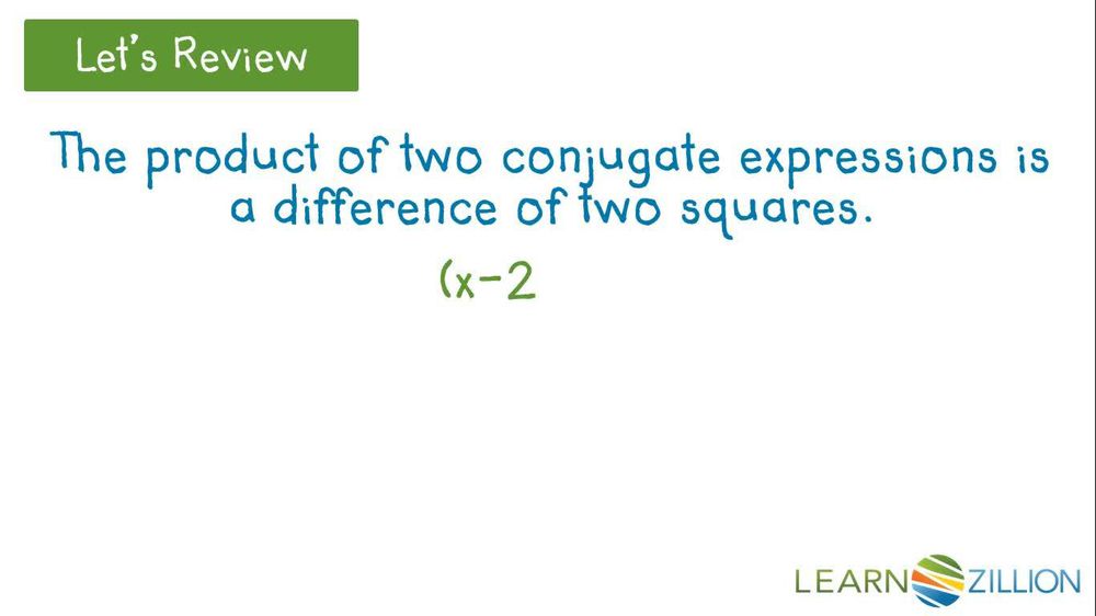 Rewrite an expression using the difference of two squares