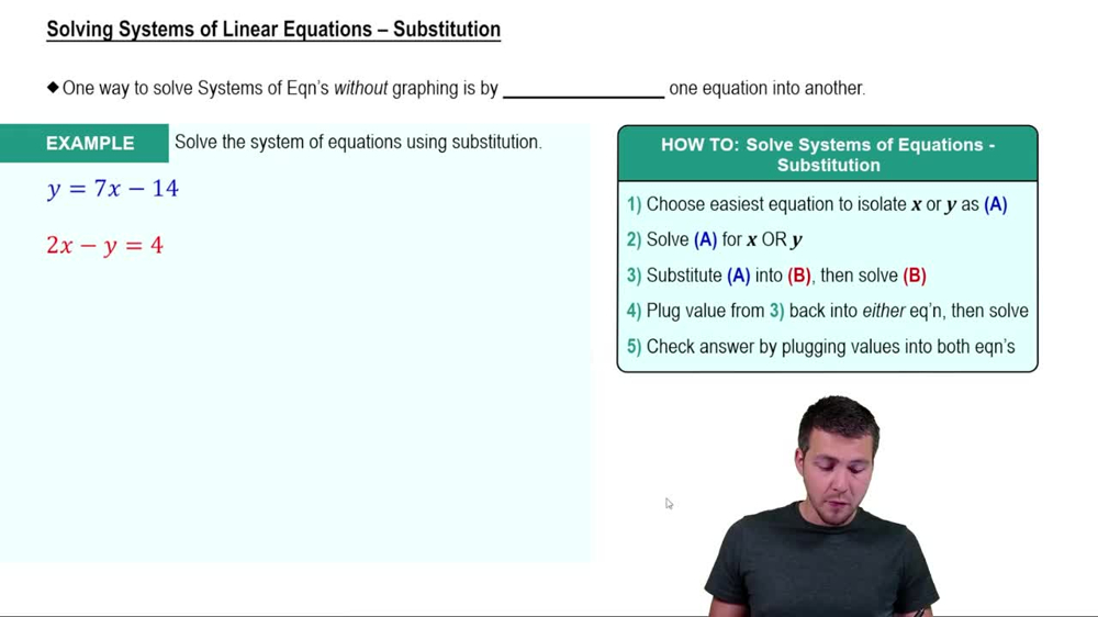 Solving Systems of Equations - Substitution