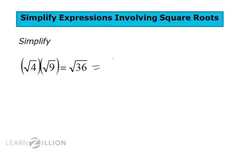 Simplify expressions involving square roots
