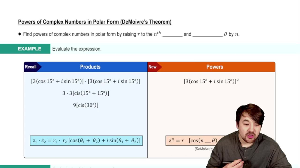 Powers Of Complex Numbers In Polar Form (DeMoivre's Theorem)
