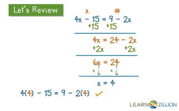 Solve word problems by solving equations with one variable