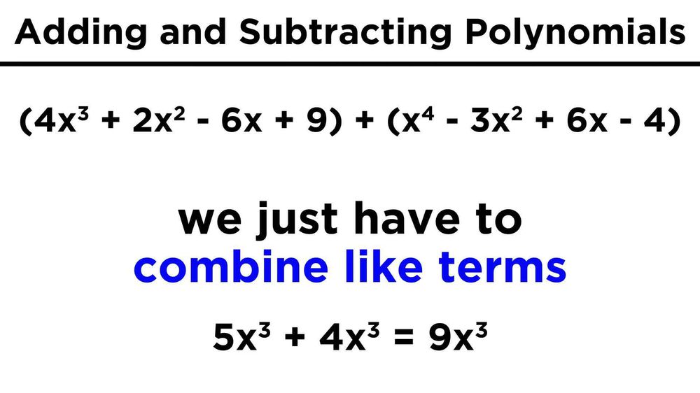 Adding and Subtracting Polynomials