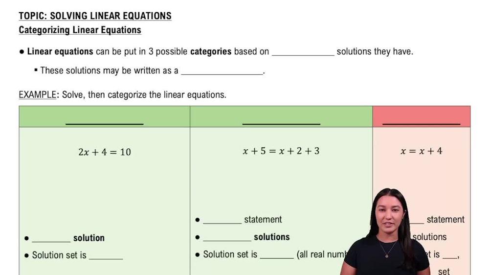 Categorizing Linear Equations