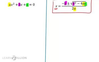 Solve a quadratic equation using the quadratic formula