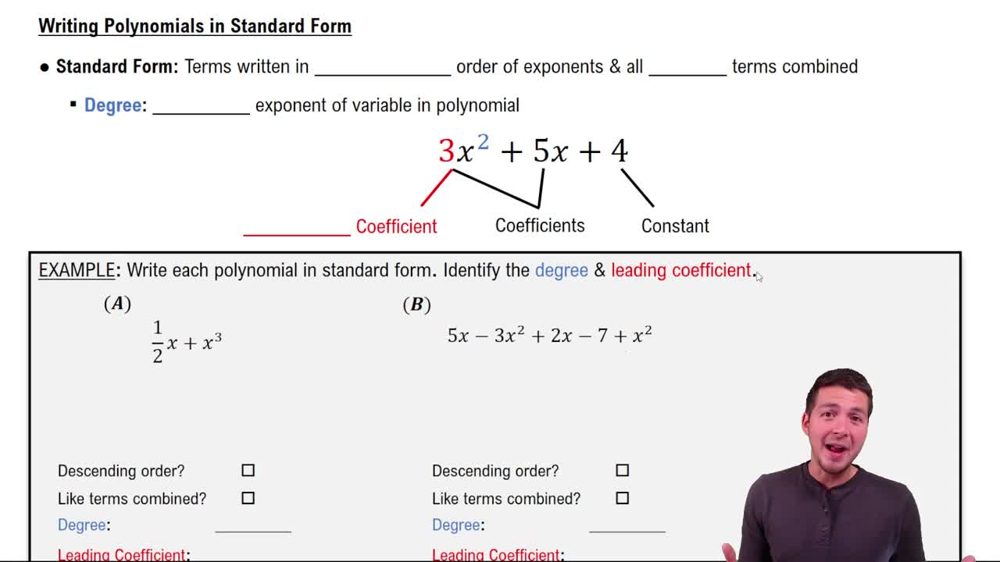 Standard Form of Polynomials