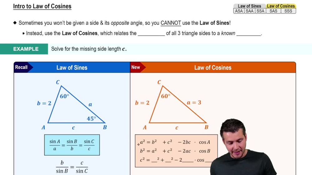 Intro to Law of Cosines