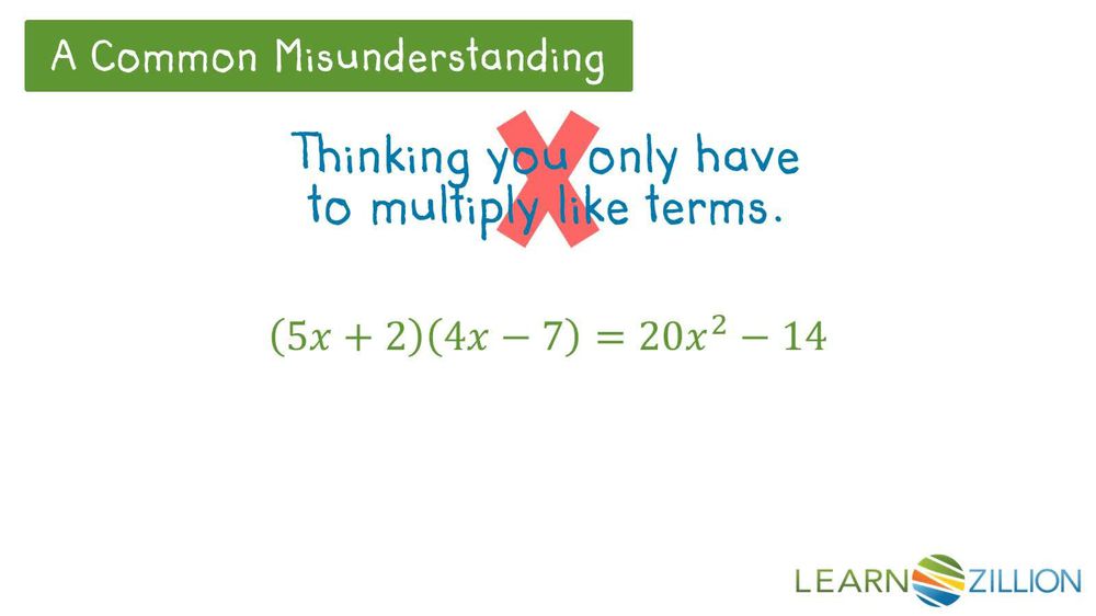 Multiply polynomials using distributive property